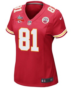 Blake Bell 81 Kansas City Chiefs Super Bowl LVII Champions 3 Stars Women Game Jersey - Red