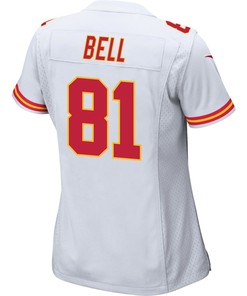 Blake Bell 81 Kansas City Chiefs Super Bowl LVII Champions 3 Stars Women Game Jersey - White
