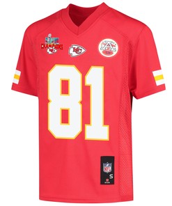 Blake Bell 81 Kansas City Chiefs Super Bowl LVII Champions 3 Stars Youth Game Jersey - Red