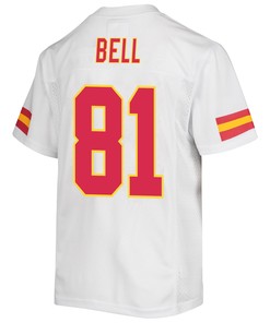 Blake Bell 81 Kansas City Chiefs Super Bowl LVII Champions 3 Stars Youth Game Jersey - White