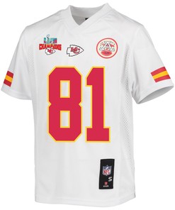 Blake Bell 81 Kansas City Chiefs Super Bowl LVII Champions 3 Stars Youth Game Jersey - White