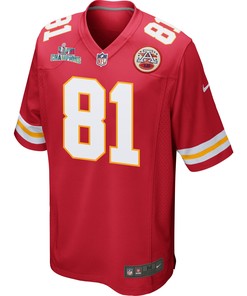 Blake Bell 81 Kansas City Chiefs Super Bowl LVII Champions Men Game Jersey - Red