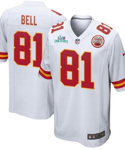 Blake Bell 81 Kansas City Chiefs Super Bowl LVII Champions Men Game Jersey - White