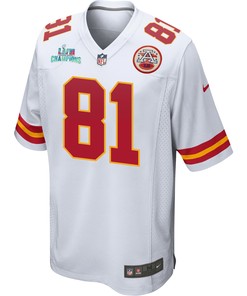 Blake Bell 81 Kansas City Chiefs Super Bowl LVII Champions Men Game Jersey - White