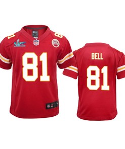 Blake Bell 81 Kansas City Chiefs Super Bowl LVII Game Jersey - Youth Red