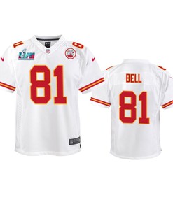 Blake Bell 81 Kansas City Chiefs Super Bowl LVII Game Jersey - Youth White