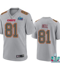 Blake Bell 81 Kansas City Chiefs Super Bowl LVII Patch Atmosphere Fashion Game Jersey - Gray