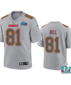 Blake Bell 81 Kansas City Chiefs Super Bowl LVII Youth Atmosphere Game Jersey - Gray