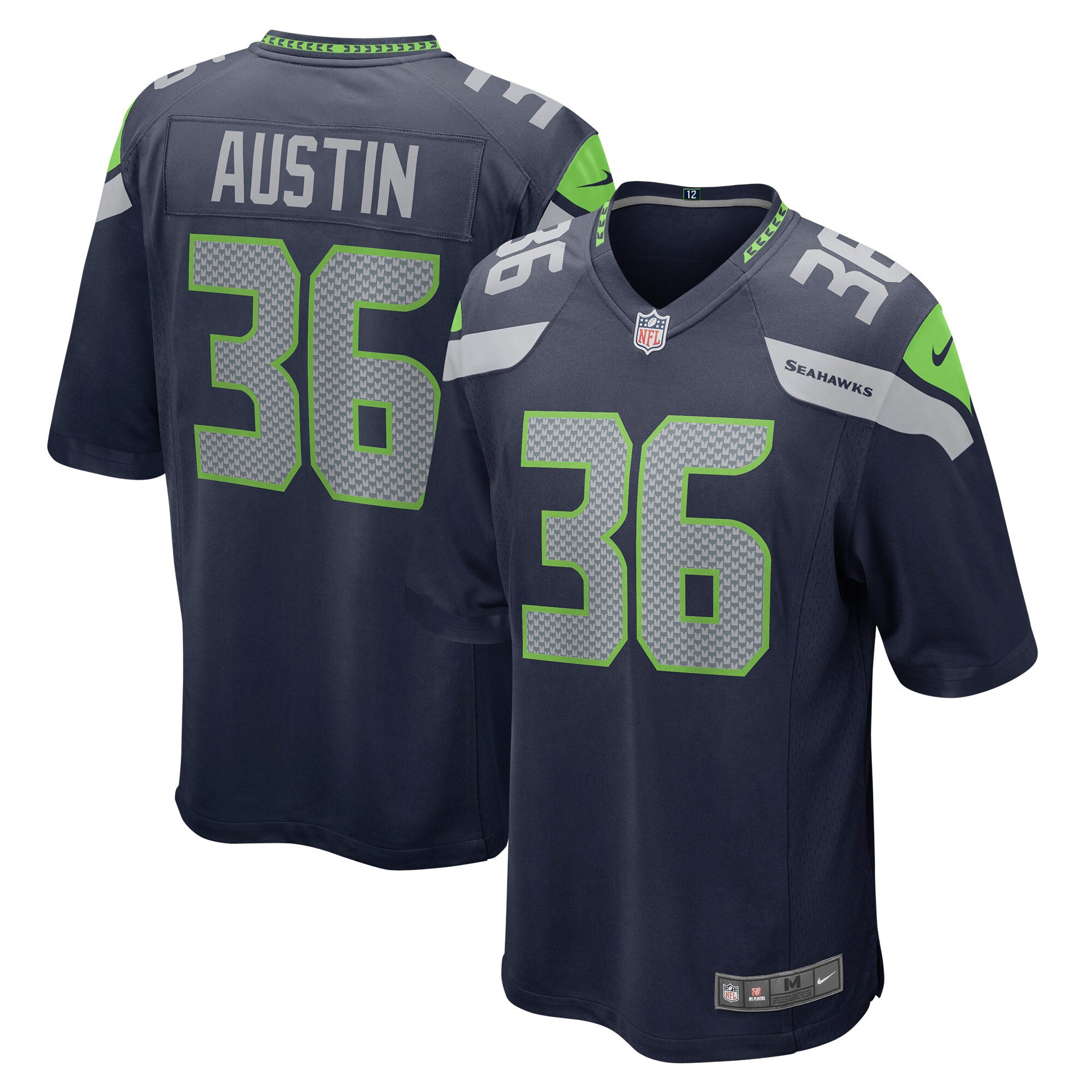 Blessuan Austin Seattle Seahawks Game Player Jersey - College Navy Nfl