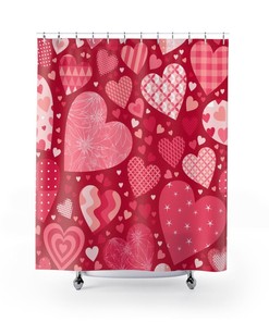 Blissful Hearts Shower Curtain for Romantic Bathroom Decor