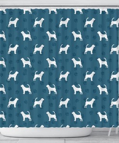 Bloodhound Dog Paws Print Shower Curtain for Pet-Loving Bathroom Decor