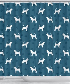 Bloodhound Dog Paws Print Shower Curtain for Pet-Loving Bathroom Decor