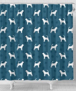 Bloodhound Dog Paws Print Shower Curtain for Pet-Loving Bathroom Decor