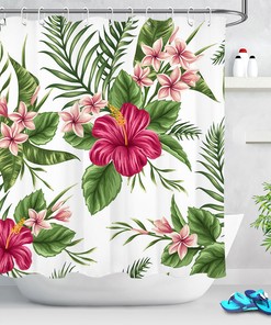 Bloom Flower Tropical Shower Curtain for Playful Bathroom Decor