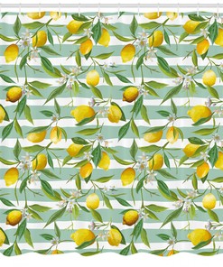Blooming Lemon Tree Artistic Print on Shower Curtain for your Bathroom
