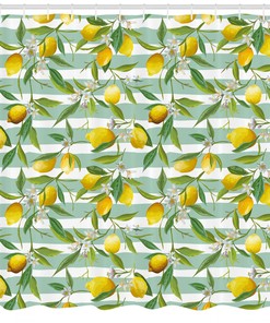 Blooming Lemon Tree Artistic Print on Shower Curtain for your Bathroom