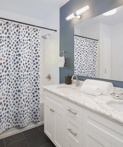 Blue Cheetah Print Shower Curtain, Animal Design, Bathroom Decor