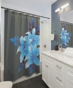 Blue Flower Shower Curtain - Chic and Unique Bathroom Decor