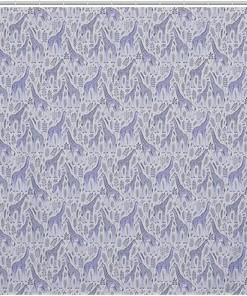 Blue Giraffe Fabric Shower Curtain - Animal Bathroom Decor 