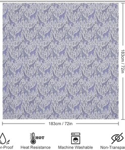 Blue Giraffe Fabric Shower Curtain - Animal Bathroom Decor