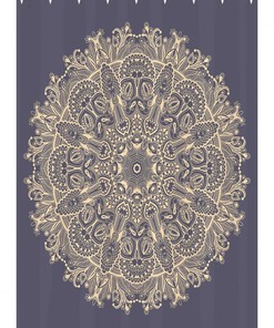 Blue Ivory Mandala Stall Shower Curtain with Floral Boho Art Design for a Chic Bathroom Decor