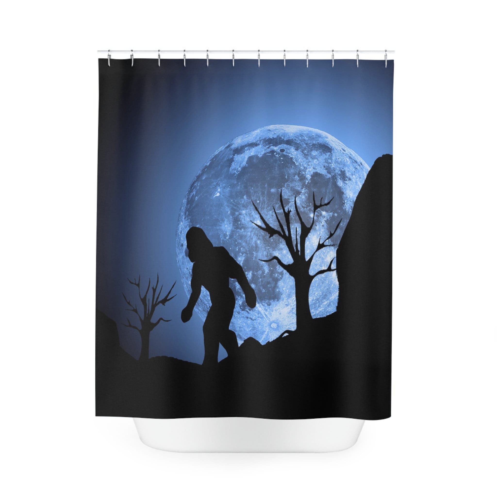 Blue Moon Bigfoot Waterproof Shower Curtain - Unique Bathroom Decor