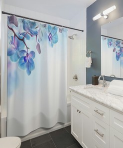 Blue Orchid Shower Curtain - Spring Flowers as Home Decor Gift