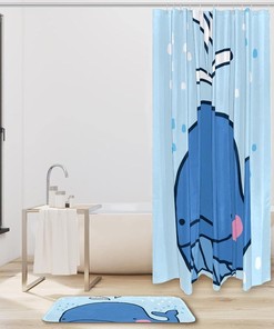 Blue Whale Waterproof Bath Curtain for Bathrooms - Ocean and Bathroom Decor