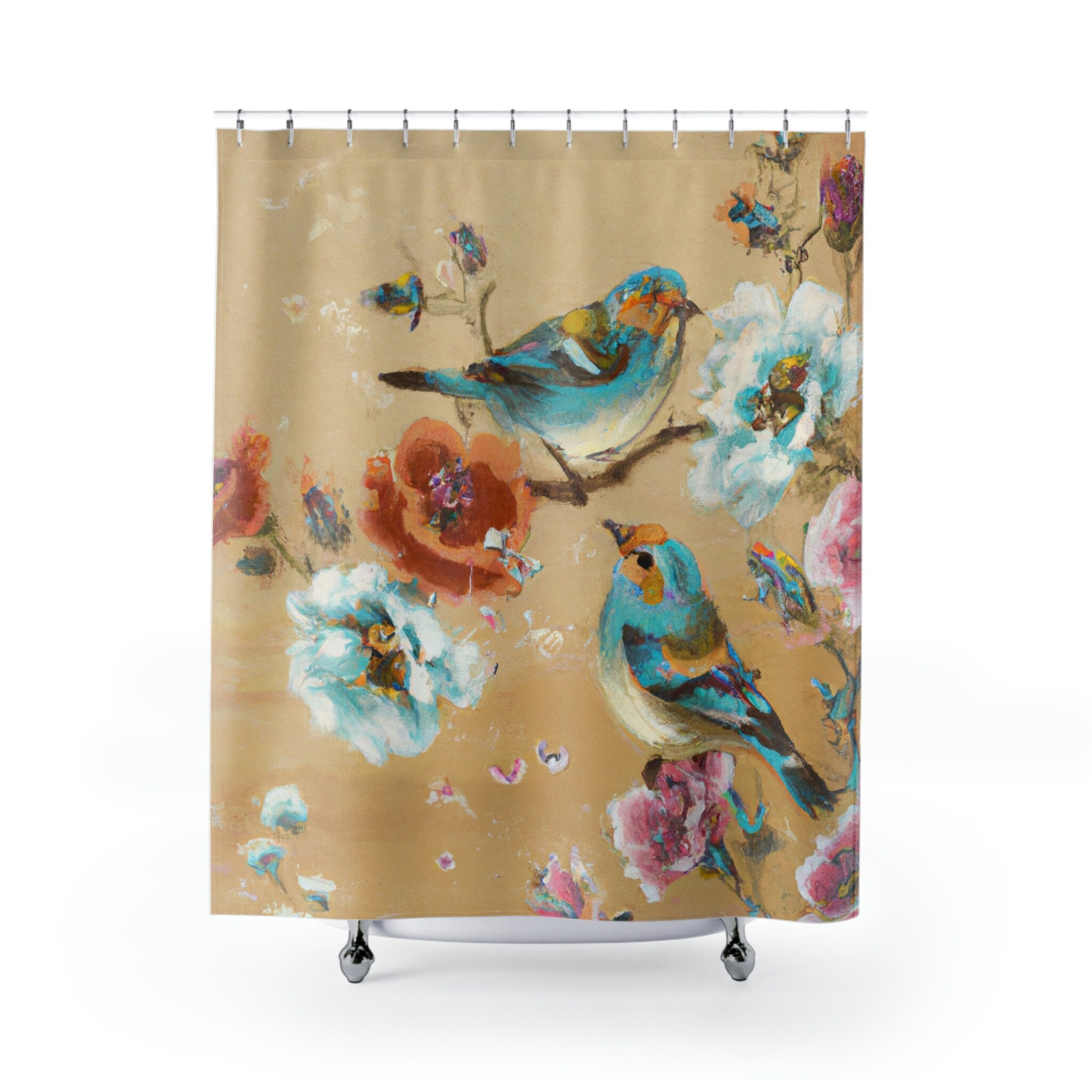 Bluebirds Shower Curtain for Bathroom Decor