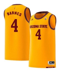Bo Barnes 4 Arizona State Sun Devils Retro Basketball Men Jersey - Yellow
