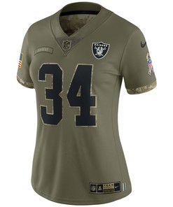 Bo Jackson Las Vegas Raiders Women's 2022 Salute To Service Retired Player Limited Jersey - Olive
