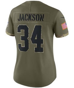 Bo Jackson Las Vegas Raiders Women's 2022 Salute To Service Retired Player Limited Jersey - Olive