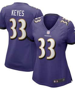 BoPete Keyes 33 Baltimore Ravens Women's Home Game Player Jersey - Purple