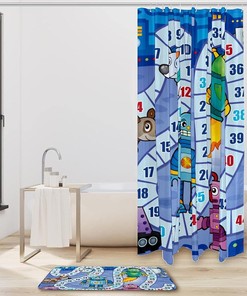 Board Desk Game, Waterproof Shower Curtain for Bathroom Decor