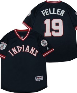 Bob Feller #19 2020 Mlb Black Jersey