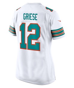 Bob Griese 12 Miami Dolphins Women's Retired Player Jersey - White