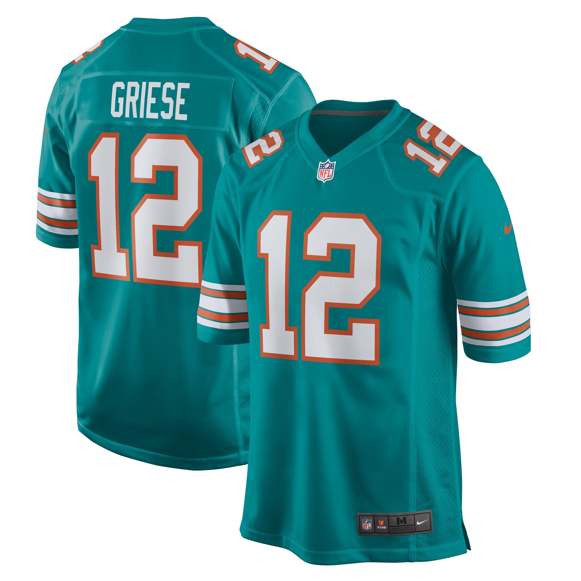 Bob Griese Miami Dolphins Retired Player Jersey - Aqua Nfl