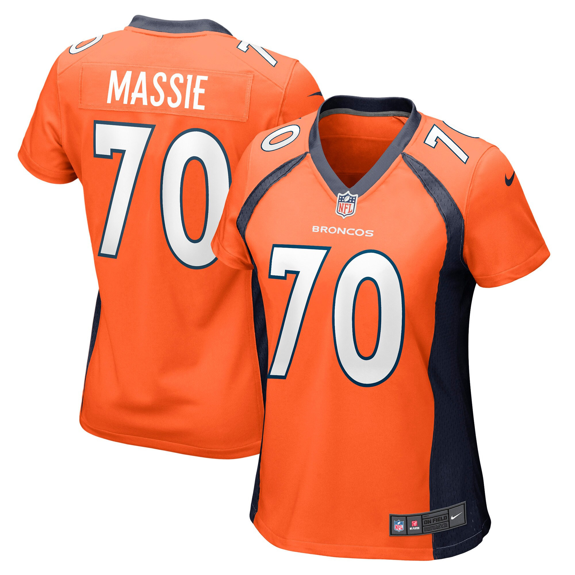 Bobby Massie Denver Broncos Womens Game Jersey - Orange Nfl