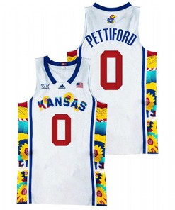 Bobby Pettiford 0 Kansas Jayhawks 2022 Sunflower Showdown Basketball Men Jersey - White