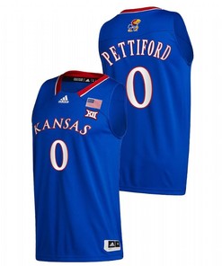 Bobby Pettiford 0 Kansas Jayhawks 2023 College Basketball Away Men Jersey - Blue