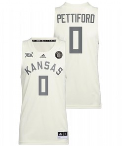 Bobby Pettiford 0 White Kansas Jayhawks 2022 College Basketball Reverse Retro Jersey