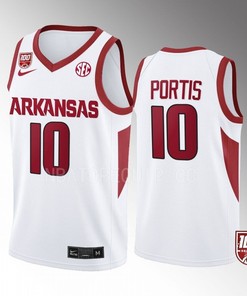 Bobby Portis 10 Arkansas Razorbacks 100 Season Uniform Jersey College Basketball White