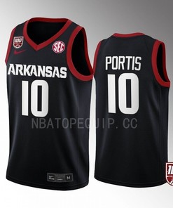 Bobby Portis 10 Arkansas Razorbacks Black Jersey 100 Season College Basketball