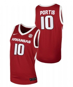 Bobby Portis 10 Arkansas Razorbacks College Basketball Away Men Jersey - Cardinal