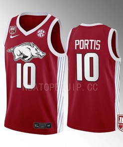 Bobby Portis 10 Arkansas Razorbacks Red Jersey 100 Season College Basketball