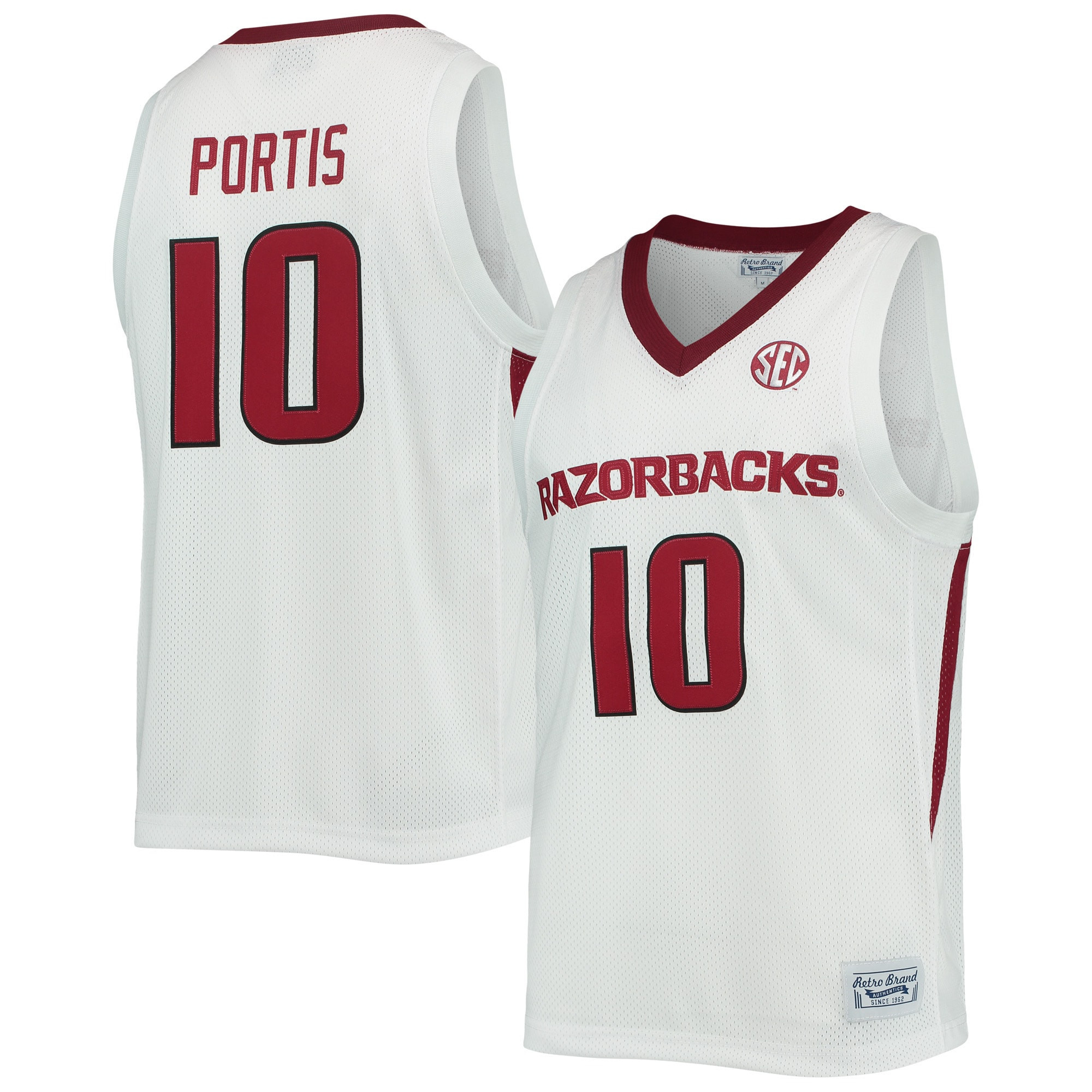 Bobby Portis Arkansas Razorbacks Original Retro Brand Alumni Commemorative Replica Basketball Jersey White Ncaa