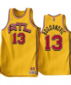 Bogdan Bogdanovic 13 2022-23 Atlanta Hawks Gold Earned Edition Jersey