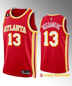 Bogdan Bogdanovic 13 Atlanta Hawks Icon Edition Red Jersey 2022-23 Swingman