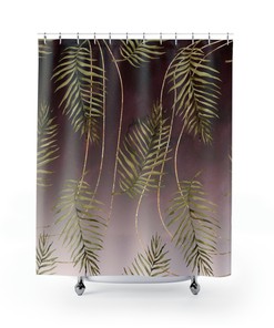 Boheme Botanical Purple Lavender Ombre Floral Shower Curtain - Boho Bathroom Decor