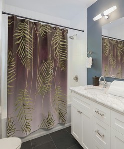 Boheme Botanical Purple Lavender Ombre Floral Shower Curtain - Boho Bathroom Decor